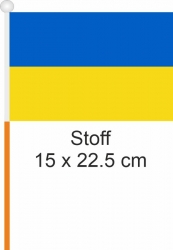 Ukraine Fahne / Flagge am Stab  Pack à 4 Stück | 15 x 22.5 cm