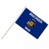Wisconsin Fahne / Flagge am Stab  Pack à 4 Stück | 15 x 22.5 cm