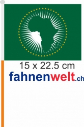 Afrikanische Union Fahne / Flagge am Stab  Pack à 4 Stück | 15 x 22.5 cm