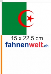 Algerien Fahne / Flagge am Stab  Pack à 4 Stück | 15 x 22.5 cm