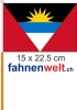Antigua und Barbuda Fahne / Flagge am Stab  Pack à 4 Stück | 15 x 22.5 cm