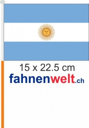 Argentinien Fahne / Flagge am Stab  Pack à 4 Stück | 15 x 22.5 cm