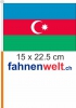 Aserbaidschan Fahne / Flagge am Stab  Pack à 4 Stück | 15 x 22.5 cm