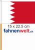 Bahrain Fahne / Flagge am Stab  Pack à 4 Stück | 15 x 22.5 cm