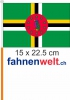 Dominica Fahne / Flagge am Stab  Pack à 4 Stück | 15 x 22.5 cm cm