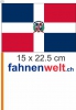 Dominikanische Republik Fahne / Flagge am Stab  Pack à 4 Stück | 15 x 22.5 cm