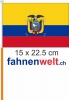 Ecuador Fahne / Flagge am Stab  Pack à 4 Stück | 15 x 22.5 cm
