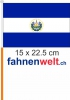 El Salvador Fahne / Flagge am Stab  Pack à 4 Stück | 15 x 22.5 cm