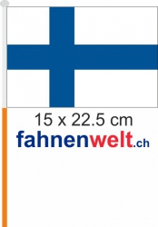 Finnland Fahne / Flagge am Stab  Pack à 4 Stück | 15 x 22.5 cm