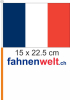 Frankreich Fahne / Flagge am Stab  Pack à 4 Stück | 15 x 22.5 cm