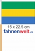 Gabun Fahne / Flagge am Stab  Pack à 4 Stück | 15 x 22.5 cm