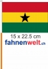 Ghana Fahne / Flagge am Stab  Pack à 4 Stück | 15 x 22.5 cm
