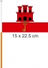 Gibraltar / Flagge am Stab  Pack à 4 Stück | 15.5 x 22.5 cm