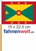 Grenada Fahne / Flagge am Stab  Pack à 4 Stück | 15 x 22.5 cm