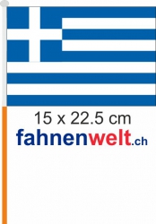 Griechenland Fahne / Flagge am Stab  Pack à 4 Stück | 15 x 22.5 cm