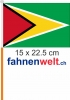 Guyana Fahne / Flagge am Stab  Pack à 4 Stück | 15 x 22.5 cm