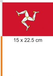 Isle of Man / Flagge am Stab  Pack à 4 Stück | 15.5 x 22.5 cm