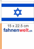 Israel Fahne / Flagge am Stab  Pack à 4 Stück | 15 x 22.5 cm