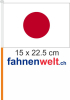 Japan Fahne / Flagge am Stab  Pack à 4 Stück | 15 x 22.5 cm