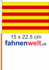 Katalonien Fahne / Flagge am Stab  Pack à 4 Stück | 15 x 22.5 cm