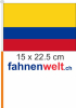 Kolumbien Fahne / Flagge am Stab  Pack à 4 Stück | 15 x 22.5 cm