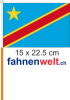 Kongo demokratische Republik Fahne / Flagge am Stab  Pack à 4 Stück | 15 x 22.5 cm