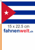 Kuba Fahne / Flagge am Stab  Pack à 4 Stück | 15 x 22.5 cm