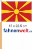 Nordmazedonien Fahne / Flagge am Stab  Pack à 4 Stück | 15 x 22.5 cm