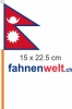 Nepal Fahne / Flagge am Stab  Pack à 4 Stück | 15 x 22.5 cm