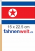 Nordkorea Fahne / Flagge am Stab  Pack à 4 Stück | 15 x 22.5 cm