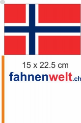 Fahne Flagge Norwegen 30x45 cm mit Stab 