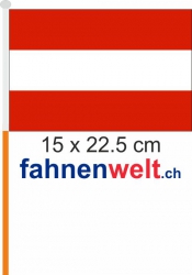 Österreich / Austria Fahne Flagge am Stab Pack à 4 Stück | 15 x 22.5 cm