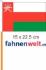 Oman Fahne / Flagge am Stab  Pack à 4 Stück | 15 x 22.5 cm