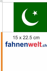 Pakistan Fahne / Flagge am Stab  Pack à 4 Stück | 15 x 22.5 cm
