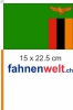 Sambia Fahne / Flagge am Stab  Pack à 4 Stück | 15 x 22.5 cm