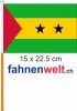 Sao Tome und Principe Fahne / Flagge am Stab  Pack à 4 Stück | 15 x 22.5 cm