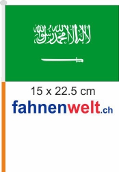 Saudi Arabien Fahne / Flagge am Stab  Pack à 4 Stück | 15 x 22.5 cm