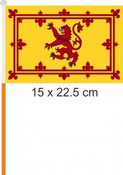 Schottland mit Löwen mit Löwen Fahne / Flagge am Stab  Pack à 4 Stück | 15.5 x 22.5 cm