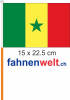 Senegal Fahne / Flagge am Stab  Pack à 4 Stück | 15 x 22.5 cm