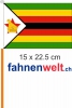 Simbabwe Fahne / Flagge am Stab  Pack à 4 Stück | 15 x 22.5 cm