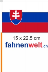 Slowakei Fahne / Flagge am Stab  Pack à 4 Stück | 15 x 22.5 cm