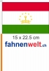 Tadschikistan Fahne / Flagge am Stab  Pack à 4 Stück | 15 x 22.5 cm