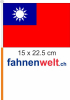 Taiwan Fahne / Flagge am Stab  Pack à 4 Stück | 15 x 22.5 cm