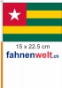 Togo Fahne / Flagge am Stab  Pack à 4 Stück | 15 x 22.5 cm