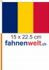 Tschad Fahne / Flagge am Stab  Pack à 4 Stück | 15 x 22.5 cm