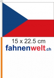 Tschechische Republik / Tschechien Fahne / Flagge am Stab  Pack à 4 Stück | 15 x 22.5 cm