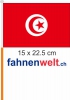 Tunesien Fahne / Flagge am Stab  Pack à 4 Stück | 15 x 22.5 cm