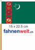 Turkmenistan Fahne / Flagge am Stab  Pack à 4 Stück | 15 x 22.5 cm