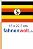 Uganda Fahne / Flagge am Stab  Pack à 4 Stück | 15 x 22.5 cm