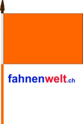 Orange Fahne am Stab Pack à 4 Stück gedruckt | 15.5 x 23 cm